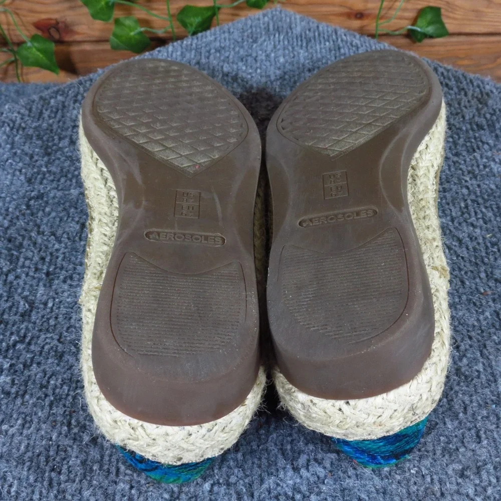 Aerosoles Trend Report Womens Espadrille Flat 8.5 Tropical Vacation Blue Green